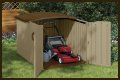 Storage building for a lawn mower